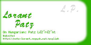 lorant patz business card